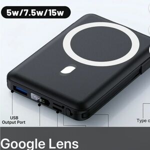 Black Wireless Charger with USB Port